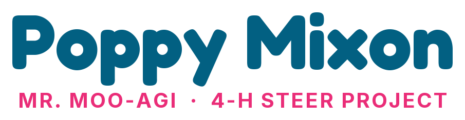 Poppy Mixon, Mr. Moo-agi 4-H Steer Project logo