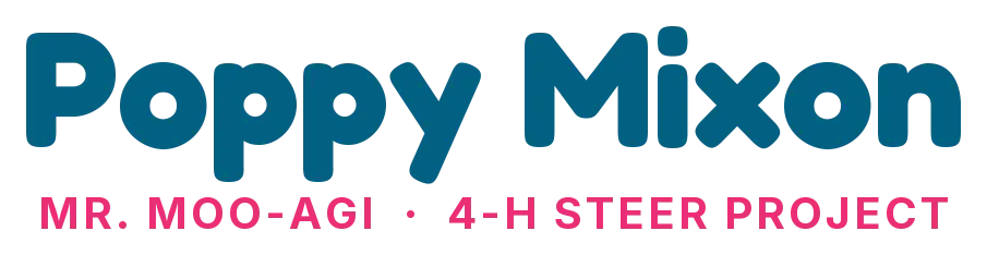 Poppy Mixon, Mr. Moo-agi 4-H Steer Project logo