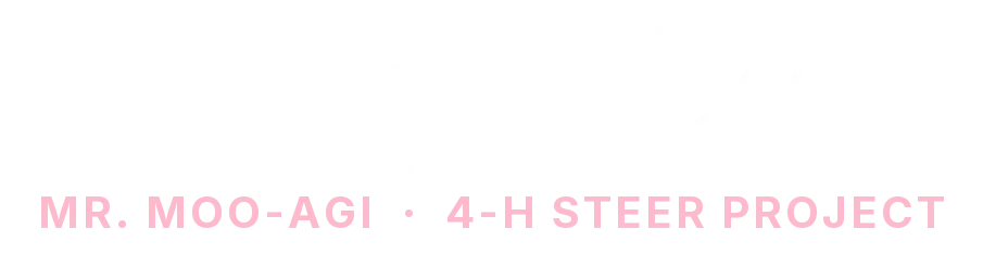 Poppy Mixon, Mr. Moo-agi 4-H Steer Project logo, white version
